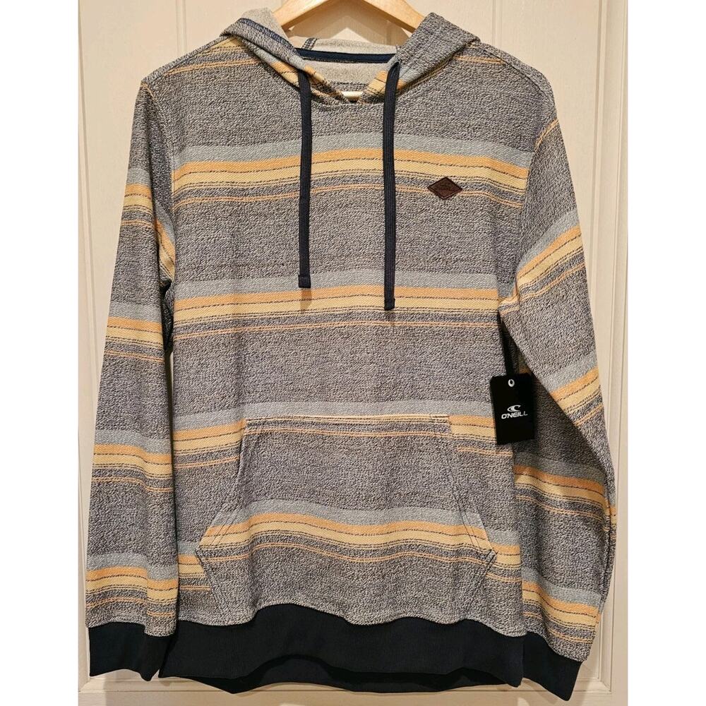 O'Neill Pullover Knit Hoodie Sweatshirt Striped Multicolor Mens Sz S Standard